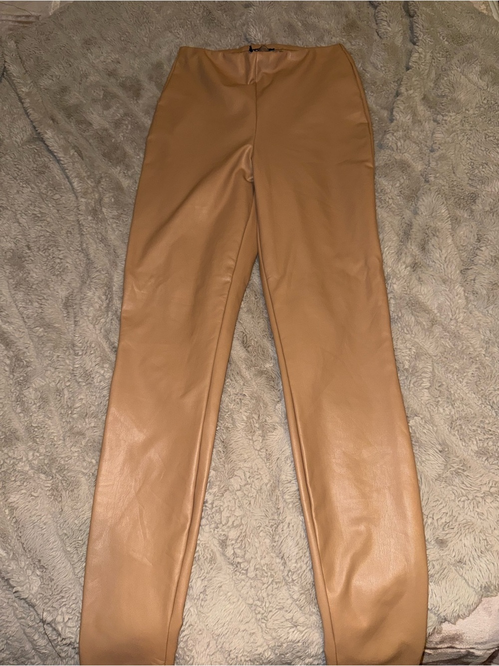 Express Vegan Leather Pants in Camel